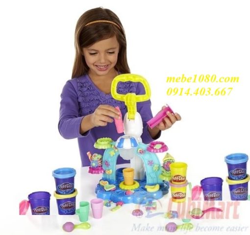 Đất nặn máy làm kem cầu vồng playdoh B0306