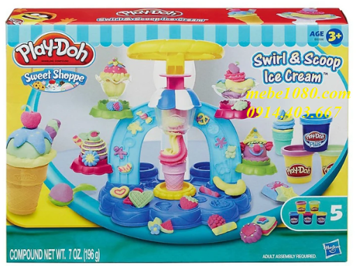 Đất nặn máy làm kem cầu vồng playdoh B0306