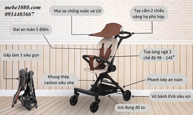 thông số kỹ thuật của xe đẩy du lịch zaracos aleron 0256